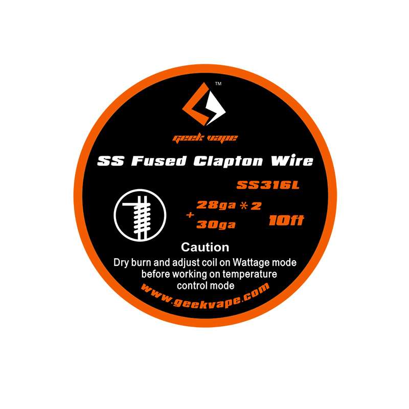 GeekVape SS Fused Clapton Wire 10ft (28ga*2/Paralleled 30ga)